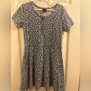 Art Class Floral Button-Front Dress